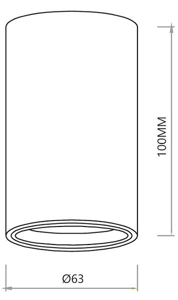 Stropní svítidlo Genesis, 1x černé kovové stínítko, (10 cm)
