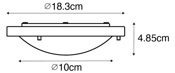 Moderní stropní svítidlo bílé 18 cm IP44 - Yuma