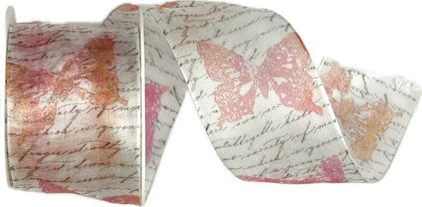 Stuha organzová Garden Poem – Soft Rose růžová 40mm x 2m (16,- Kč/m)
