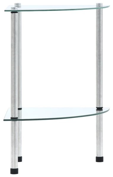 2patrová police průhledná 30 x 30 x 47 cm tvrzené sklo