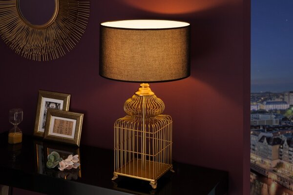 Stolní lampa Cage 68cm zlatá