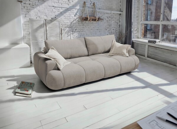 ROZKLÁDACÍ POHOVKA, plast, textil, kompozitní dřevo, béžová Livetastic - Rozkládací pohovky, Online Only