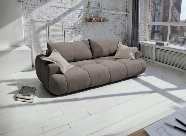 ROZKLÁDACÍ POHOVKA, plast, textil, kompozitní dřevo, hnědá Livetastic - Rozkládací pohovky, Online Only