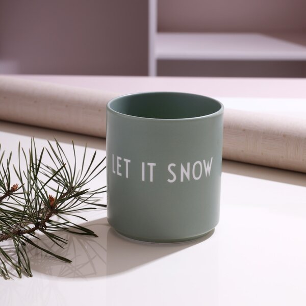 Porcelánový hrnek Green Let it snow 300 ml