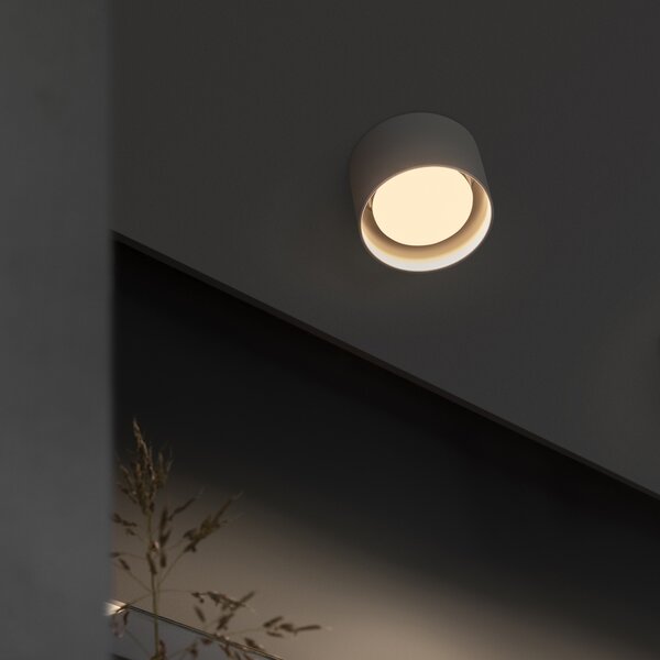 Ideal Lux Stropní přisazené svítidlo SPIKE PL1, Ø 100 mm Barva: Černá