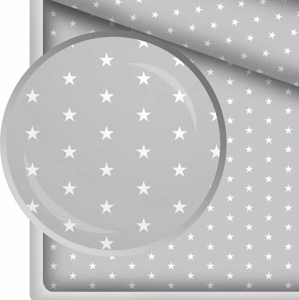 Metráž dekorační látka - Hvězdičky šedé