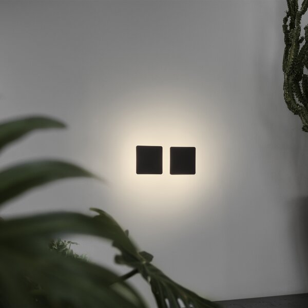Ideal Lux Nástěnné svítidlo COVER AP D20 SQUARE NERO