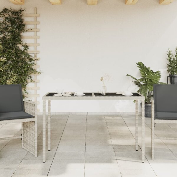 VidaXL Zahradní stůl se skleněnou deskou 115x54x74 cm polyratan [365075] Barva: Černá