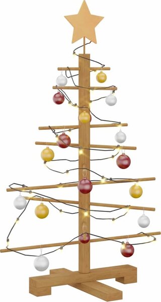 VidaXL Dřevěný vánoční strom Bambus [42018049] Barva: Přírodní (bez povrchové úpravy), Velikost: 125 cm