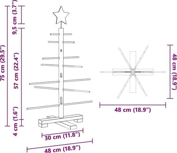 VidaXL Dřevěný vánoční strom Bambus [42018049] Barva: Přírodní (bez povrchové úpravy), Velikost: 125 cm