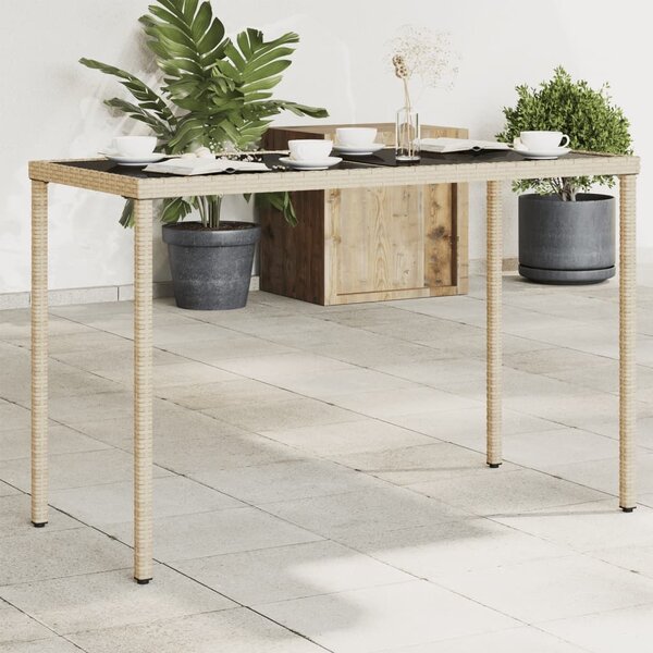 VidaXL Zahradní stůl se skleněnou deskou 115x54x74 cm polyratan [365075] Barva: Černá