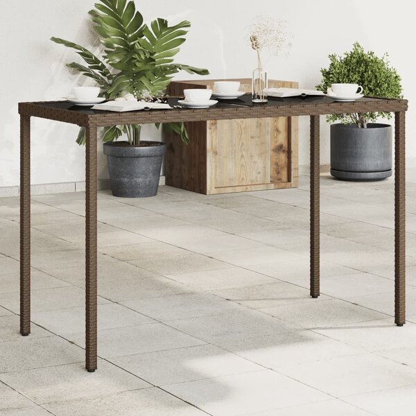 VidaXL Zahradní stůl se skleněnou deskou 115x54x74 cm polyratan [365075] Barva: Černá