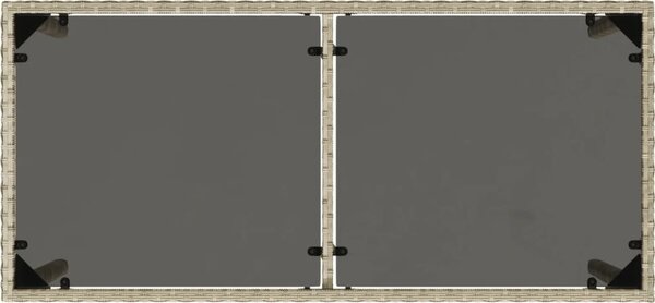 VidaXL Zahradní stůl se skleněnou deskou 115x54x74 cm polyratan [365075] Barva: Černá
