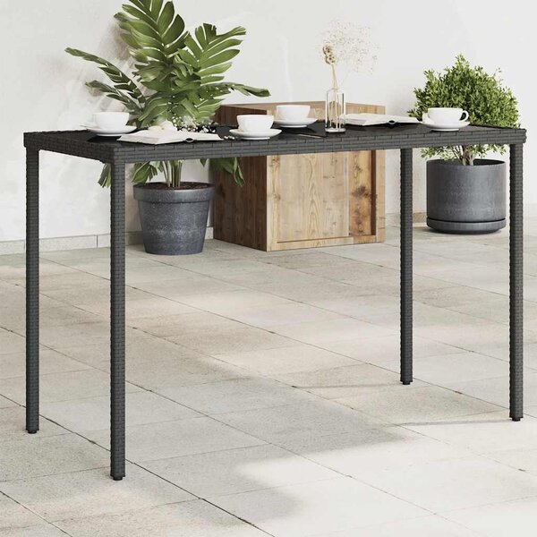 VidaXL Zahradní stůl se skleněnou deskou 115x54x74 cm polyratan [365075] Barva: Černá