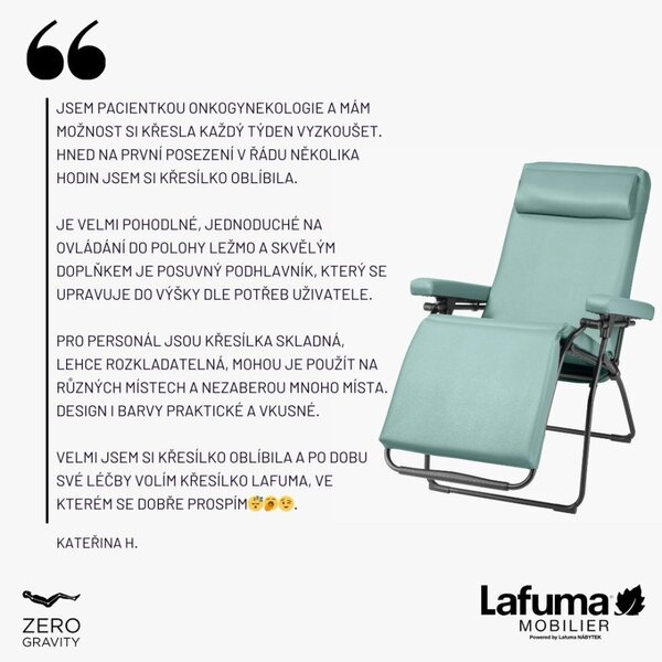 Profi zdravotní relaxační křeslo OXYGÈNE zelená Eucalyptus
