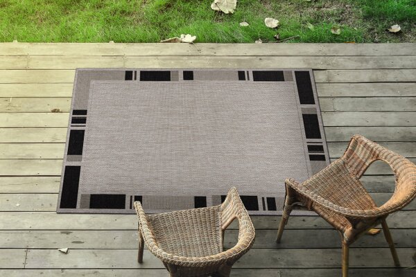 Koberec SIZAL FLOORLUX 20195 stříbrný / černý