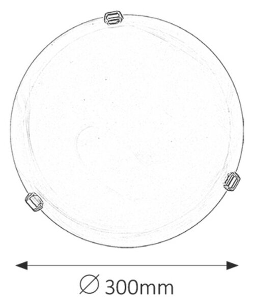 Rabalux 3202 ALABASTRO - Stropní skleněné svítidlo, stříbrné packy 1 x E27, Ø 30cm (Stropní levné svítidlo s alabastrovým sklem)