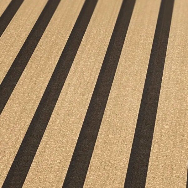 A.S. Création | Vliesová tapeta na zeď Wooden Wall 78627-2V | 0,53 x 10,05 m | zlatá, černá