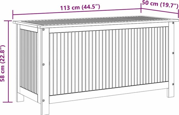 VidaXL Zahradní úložný box masivní akáciové dřevo [316678] Velikost: 150 x 80 x 75 cm