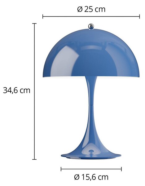 Louis Poulsen Akumulátorová lampa Panthella PORTABLE 250 indigově modrá, stmívatelný, Modrá, Obývací pokoj / jídelna, Plast, Moderní