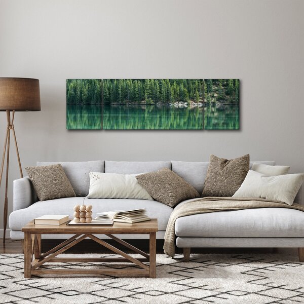 Obraz - Jehličnany u jezera (170x50 cm)