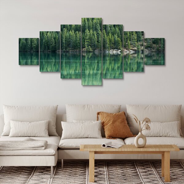 Obraz - Jehličnany u jezera (210x100 cm)