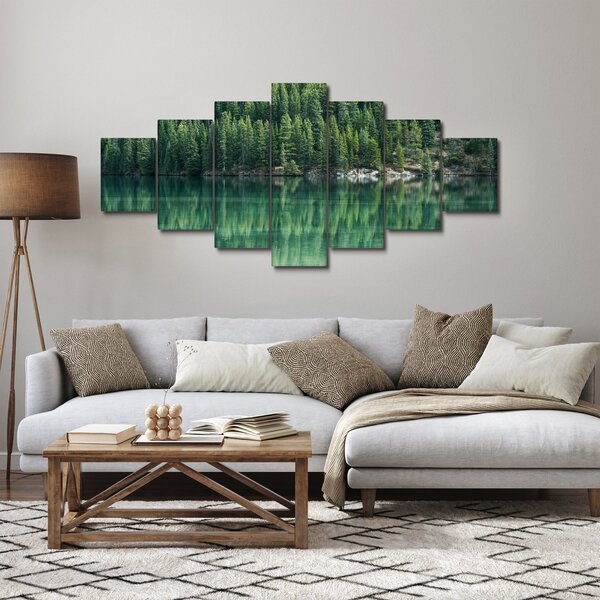 Obraz - Jehličnany u jezera (210x100 cm)