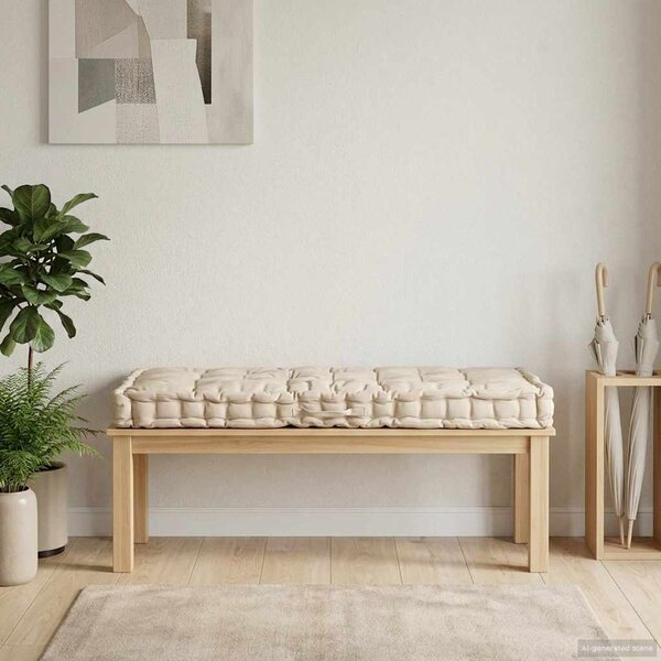VidaXL Poduška na nábytek z palet bavlna [3053639] Barva: Béžová, Velikost: 120 x 80 x 10 cm