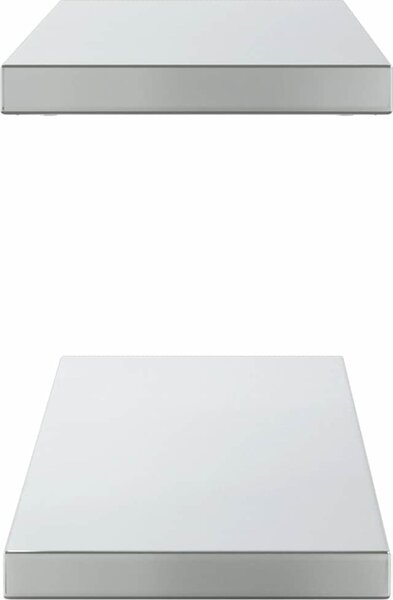VidaXL Nástěnné police 2 ks nerezová ocel, tloušťka nerezové oceli 0,6 mm [30280] Barva: Stříbrná, Velikost: 50 x 30 cm