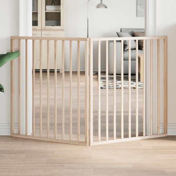 VidaXL Zábrana pro psy skládací 2 panely 160 cm topolové dřevo [352184] Barva: Přírodní, Velikost: 80 x 60 x 2 cm