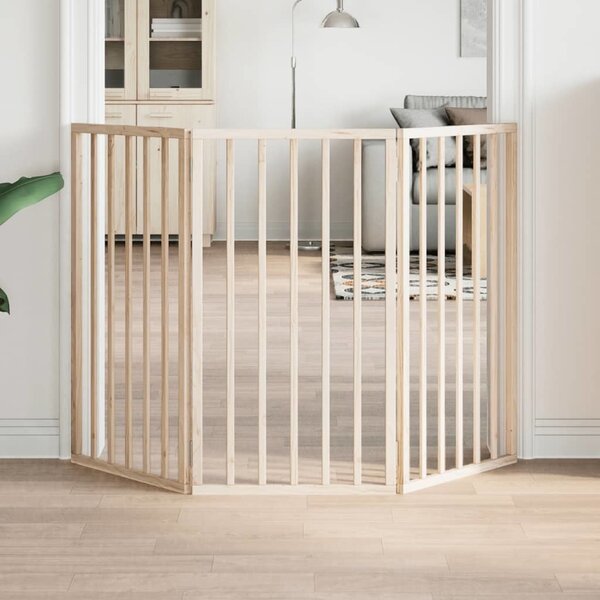 VidaXL Zábrana pro psy skládací 3 panely 150 cm topolové dřevo [352172] Barva: Přírodní, Velikost: 50 x 90 x 2 cm