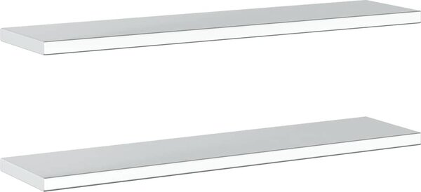 VidaXL Nástěnné police 2 ks nerezová ocel, tloušťka nerezové oceli 0,6 mm [30280] Barva: Stříbrná, Velikost: 50 x 30 cm