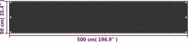 VidaXL Balkónová zástěna HDPE [310842] Barva: Antracitová a bílá, Velikost: 90 x 400 cm