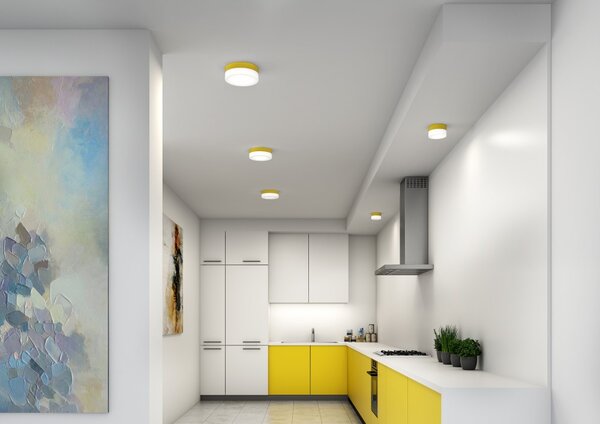 Lucis Stropní LED svítidlo NOMIA 9,6W, Ø 14 cm, IP40 Barva: Stříbrná, Teplota světla: 3000K - teplá bílá, Stmívání, řízení: ON/OFF (bez stmívání)