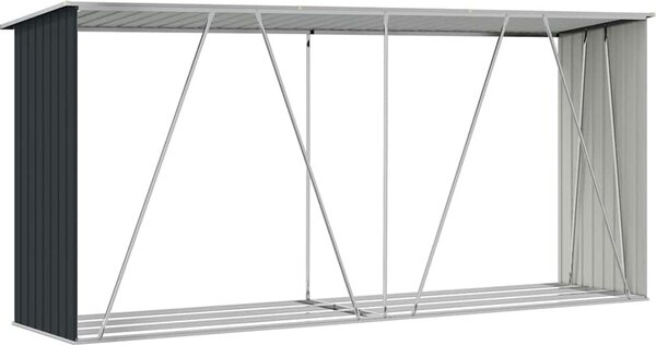VidaXL Zahradní kůlna na dříví z pozinkové oceli 330x84x152 cm [47085] Barva: Zelená