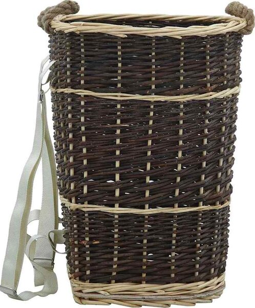 VidaXL Nůše na dřevo s popruhy přírodní vrba [286973] Velikost: 57 x 51 x 69 cm