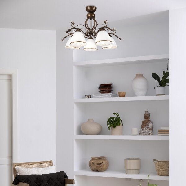 Brilagi - LED Přisazený lustr ANTICO 5xE27/60W/230V bronz patina