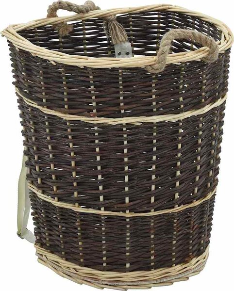 VidaXL Nůše na dřevo s popruhy přírodní vrba [286973] Velikost: 57 x 51 x 69 cm