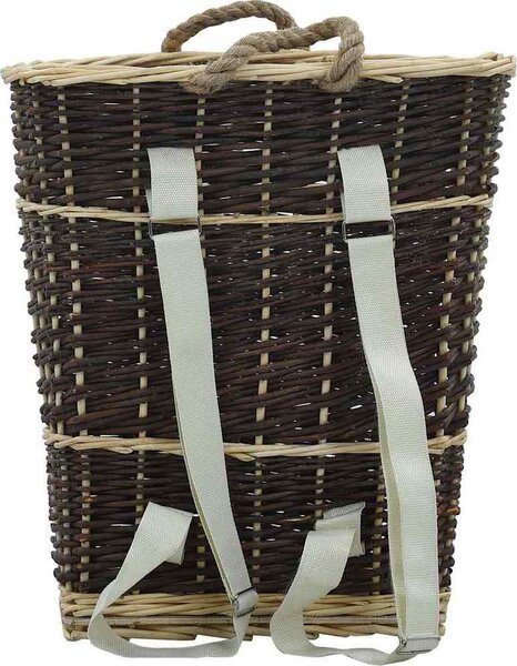 VidaXL Nůše na dřevo s popruhy přírodní vrba [286973] Velikost: 57 x 51 x 69 cm