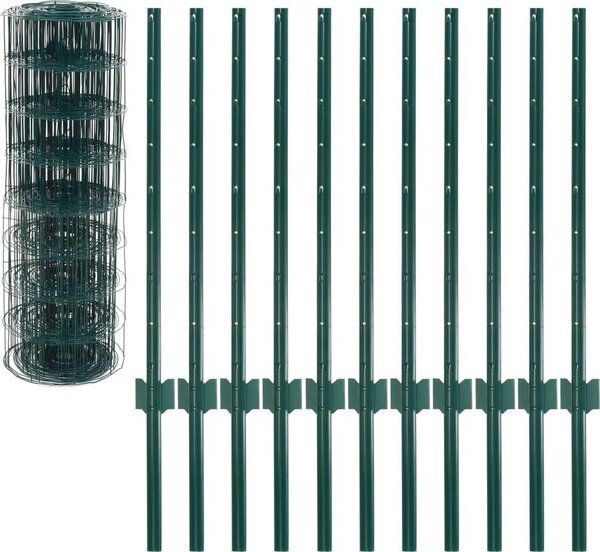 VidaXL Euro plot ocel zelený [142814] Velikost: 20 x 1.2m/100 x 100 mm