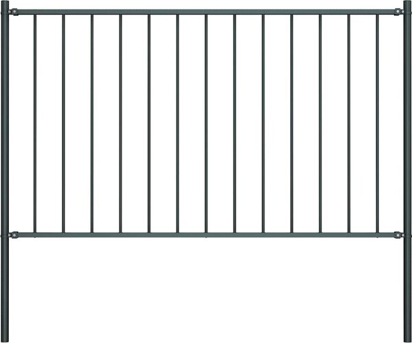 VidaXL Plotový panel Woerden se sloupky ocelový [145209] Barva: Bílá, Velikost: 1.7 x 0.75 m
