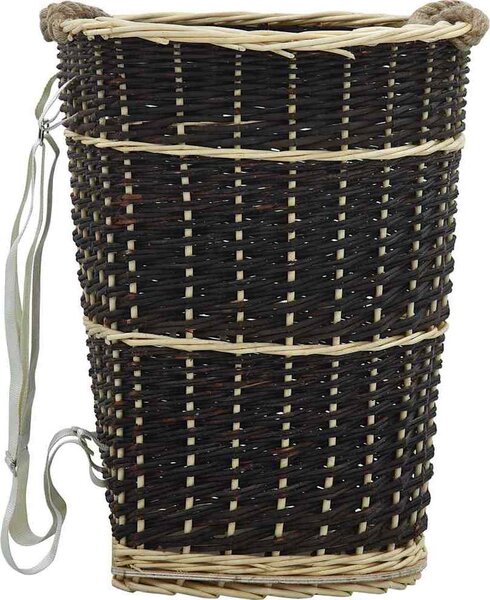 VidaXL Nůše na dřevo s popruhy přírodní vrba [286973] Velikost: 57 x 51 x 69 cm