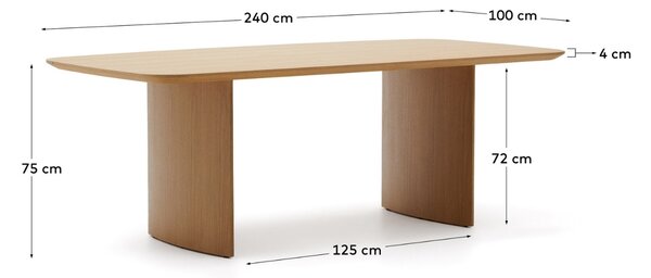 Kave Home Dubový jídelní stůl Litto 240 x 100 cm