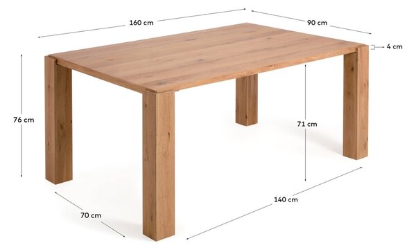Dubový jídelní stůl Kave Home Deyanira 160 x 90 cm