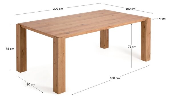 Dubový jídelní stůl Kave Home Deyanira 200 x 100 cm