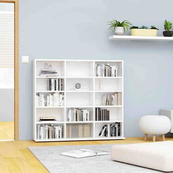VidaXL Skříňka na CD dřevotříska [862481] Barva: Bílá, Velikost: 100 x 23 x 89.5 cm