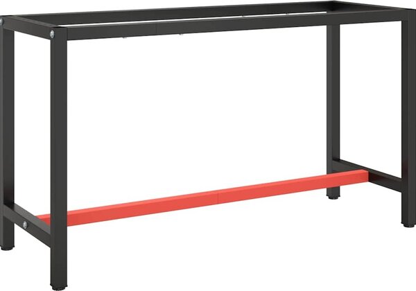 VidaXL Kovový rám pracovního stolu černá a červená, s 1 tyčí [151450] Velikost: 80 x 57 x 79 cm