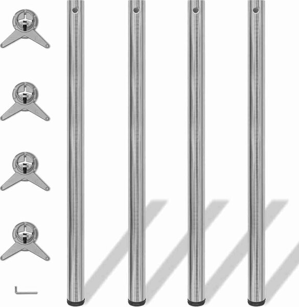 VidaXL 4 stolové nohy s nastavitelnou výškou , [242141] Barva: Černá, Velikost: 870 mm
