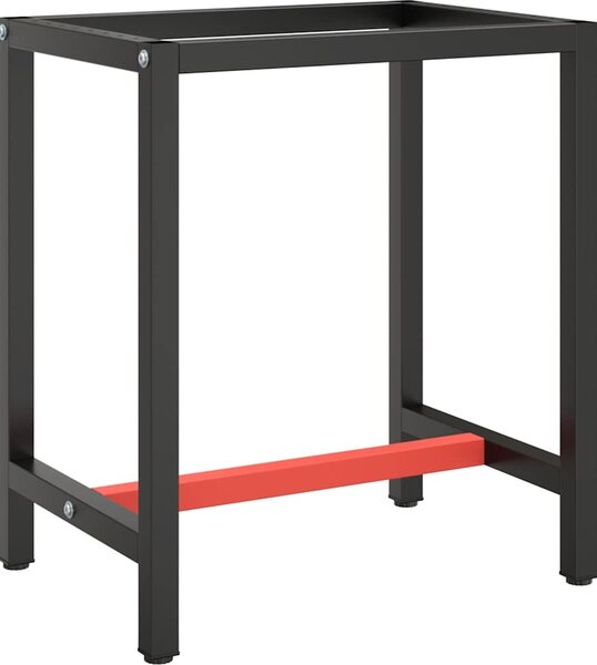 VidaXL Kovový rám pracovního stolu černá a červená, s 1 tyčí [151450] Velikost: 80 x 57 x 79 cm
