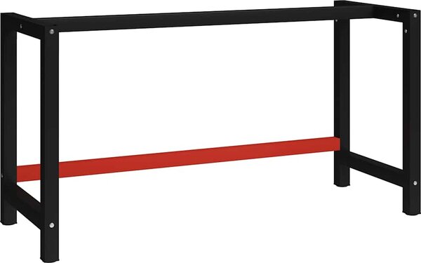 VidaXL Kovový rám pracovního stolu černá a červená, s 1 tyčí [151450] Velikost: 80 x 57 x 79 cm